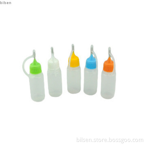 E cig plastic 10ml clear eliquid bottle with colourful cap